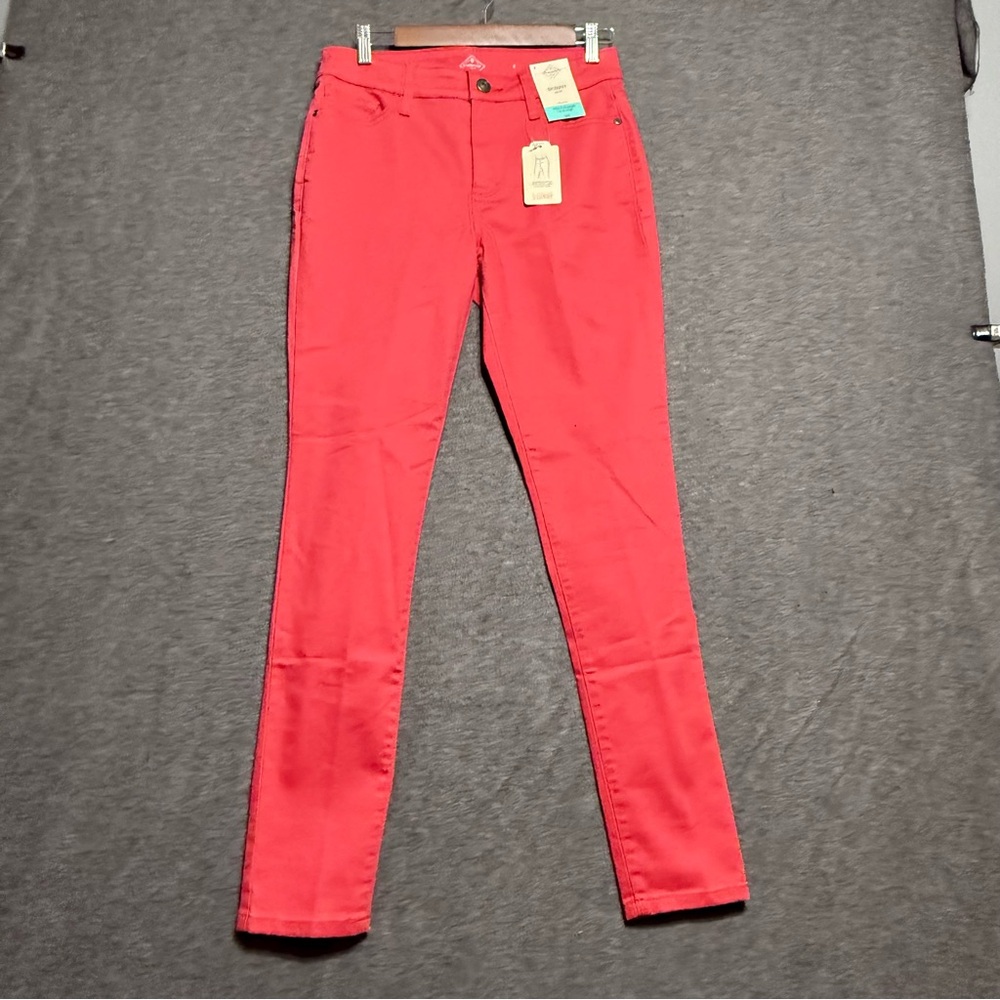 St John’s Bay Coral Mid Rise Skinny Jeans Women’s Size 6 NWT - Picture 1 of 10